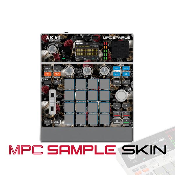 Gothic Skull Roses vinyl skin for Akai MPC Sample