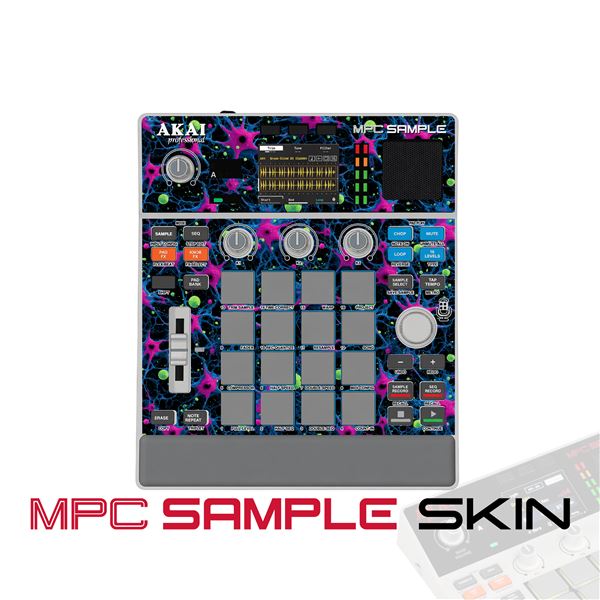 Neon Neural Pulse vinyl skin for Akai MPC Sample