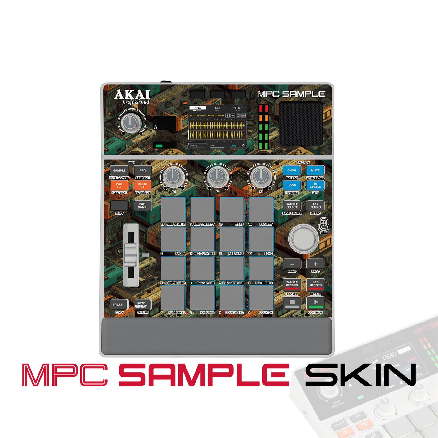 Beat Machine Maze vinyl skin for Akai MPC Sample