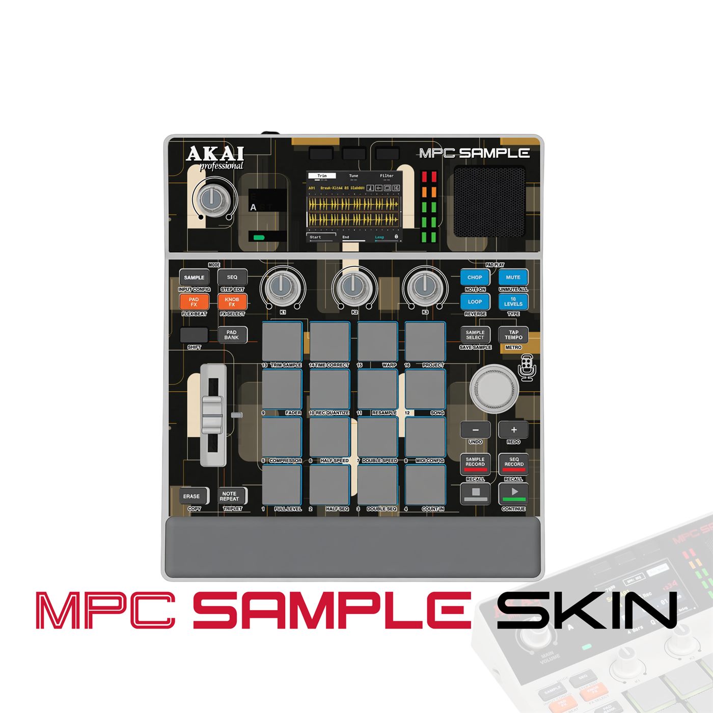Beige Circuit vinyl skin for Akai MPC Sample