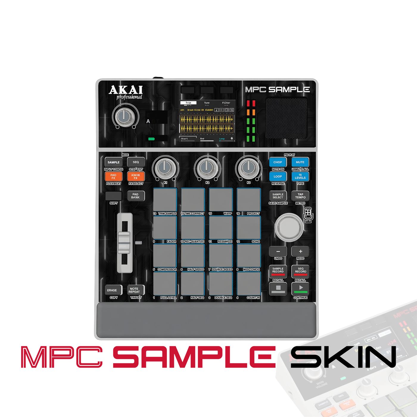 Black Circuit vinyl skin for Akai MPC Sample