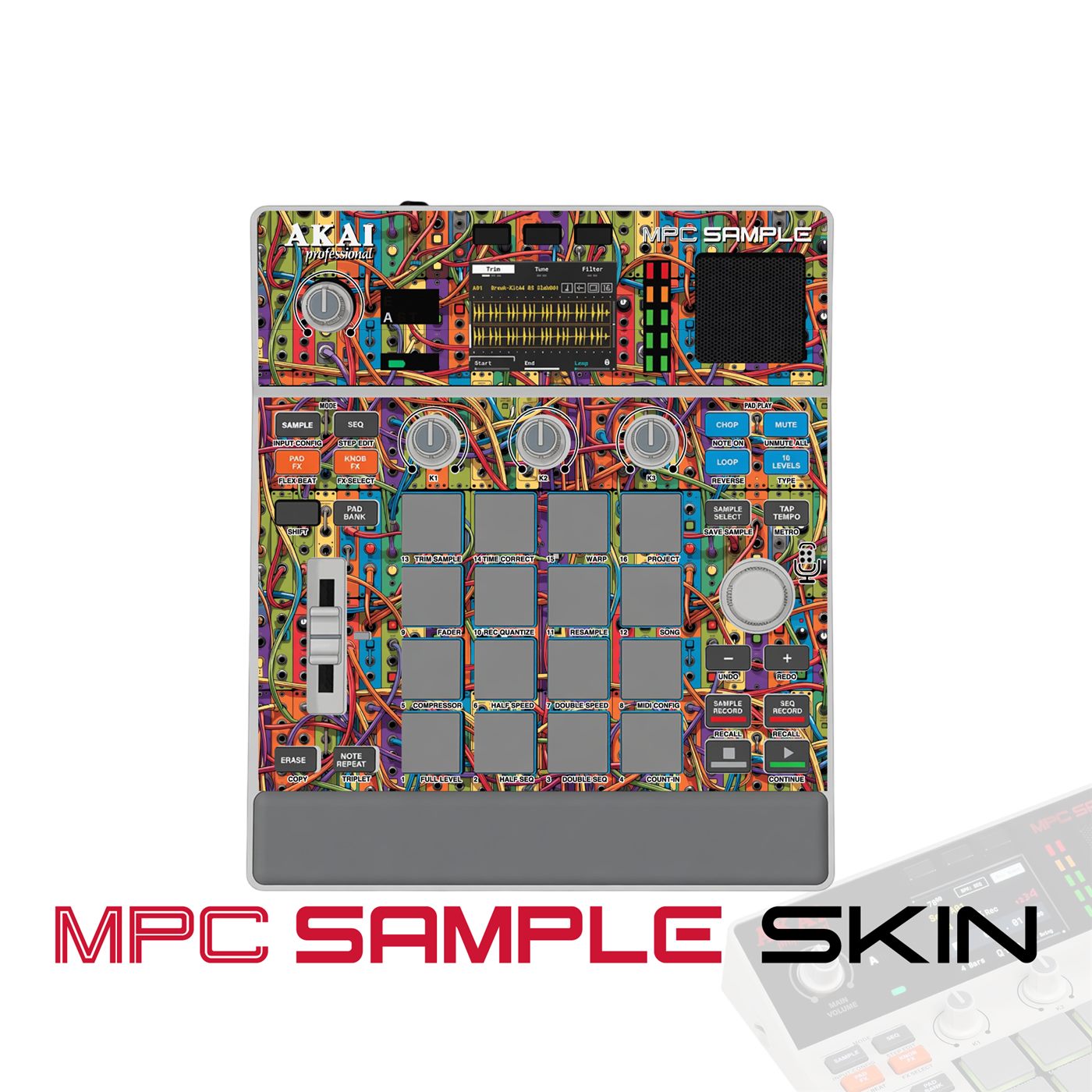 carnival wiring maze vinyl skin for Akai MPC Sample