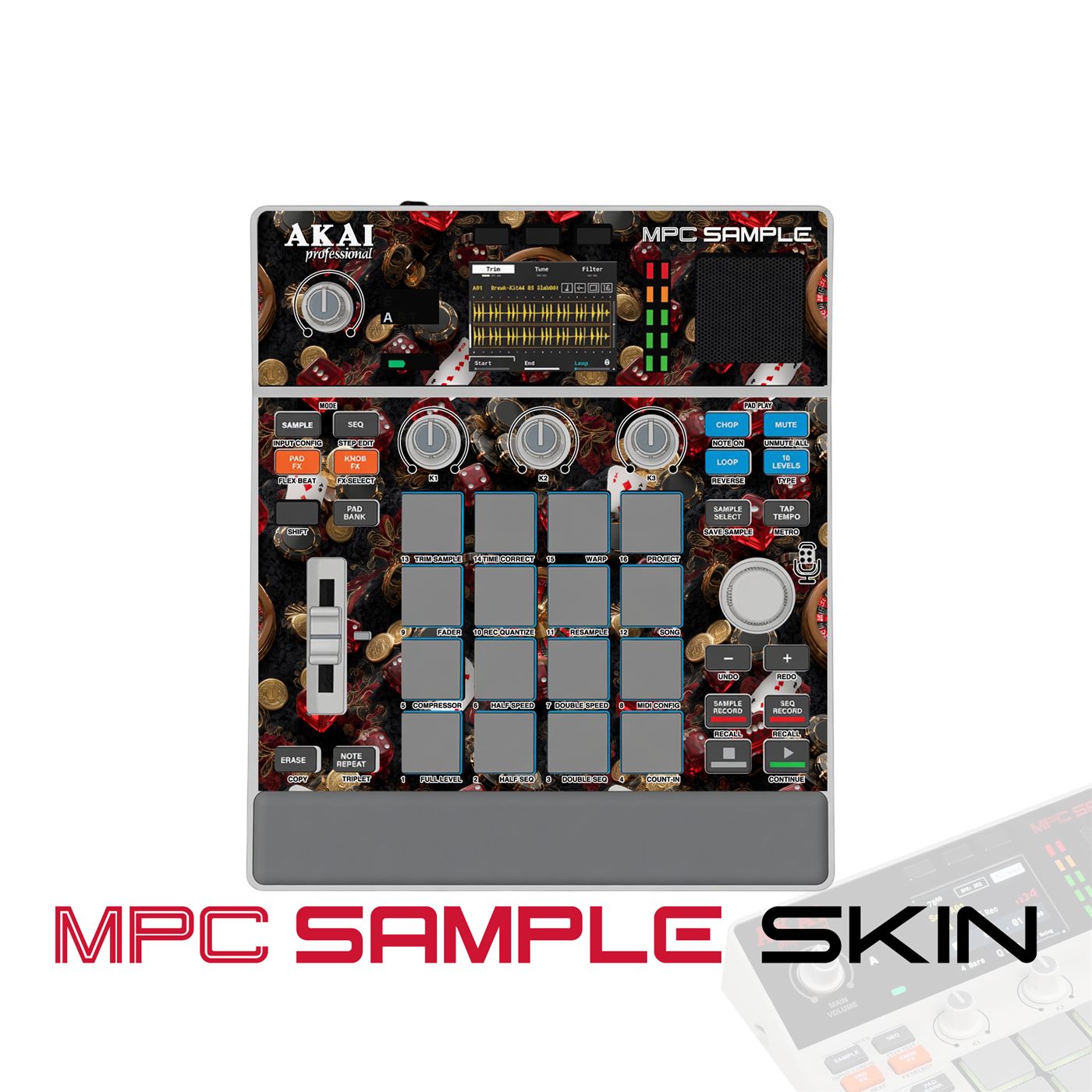 Casino Royale Beat vinyl skin for Akai MPC Sample