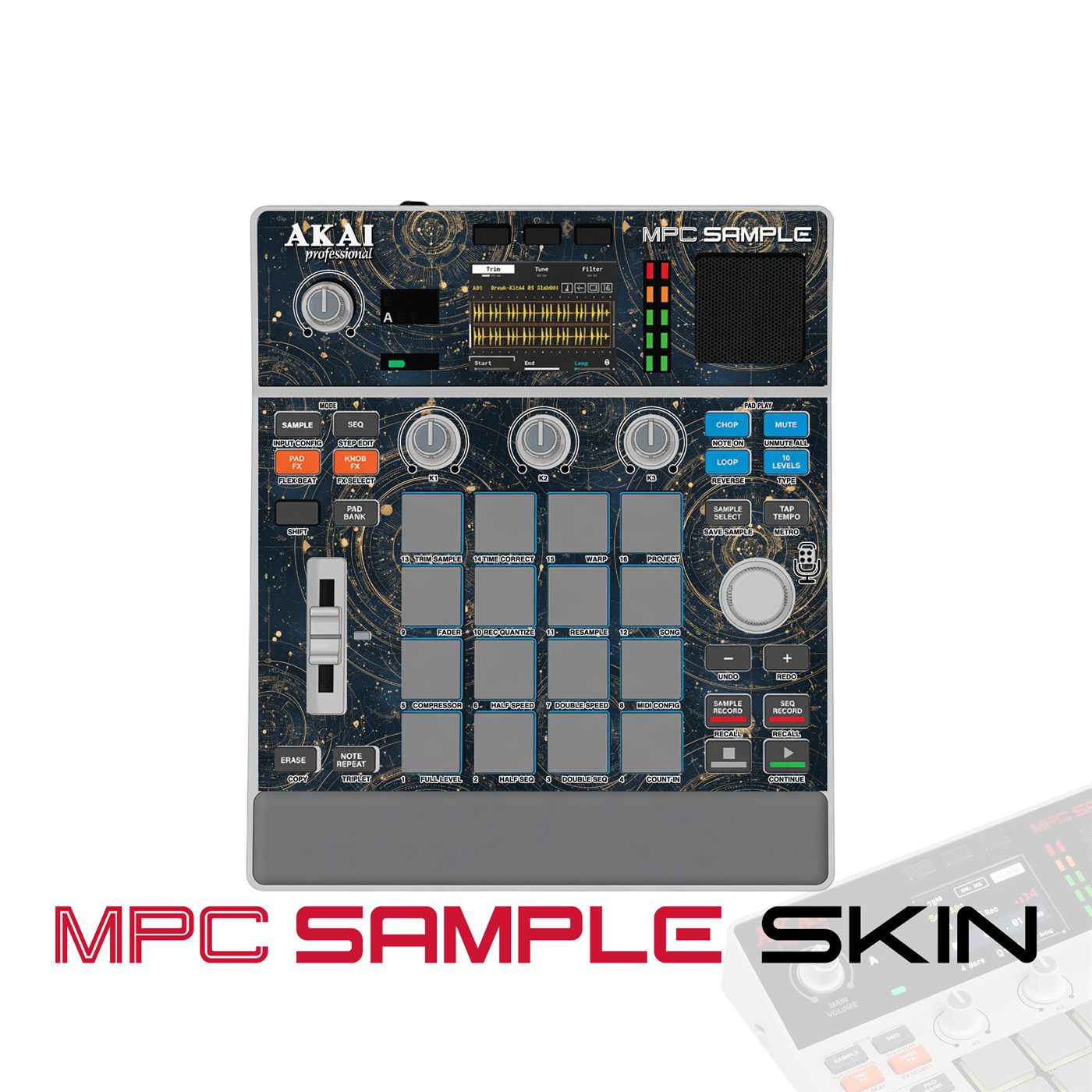Cosmic Grid vinyl skin for Akai MPC Sample