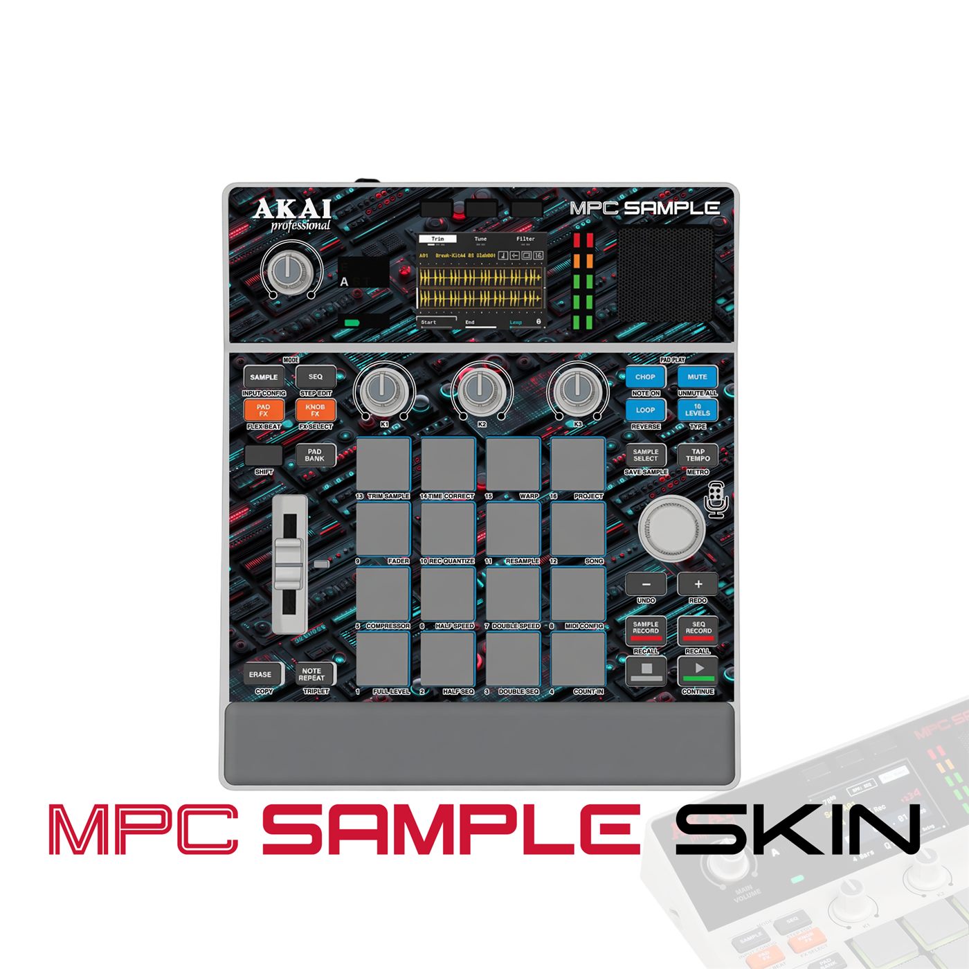 Cyber Circuit Rush vinyl skin for Akai MPC Sample
