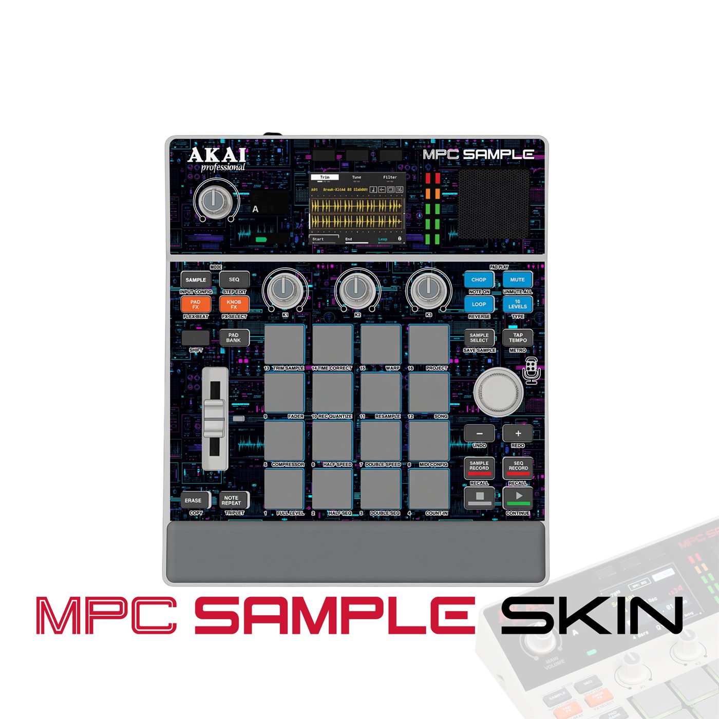 Cyber Control Matrix vinyl skin for Akai MPC Sample