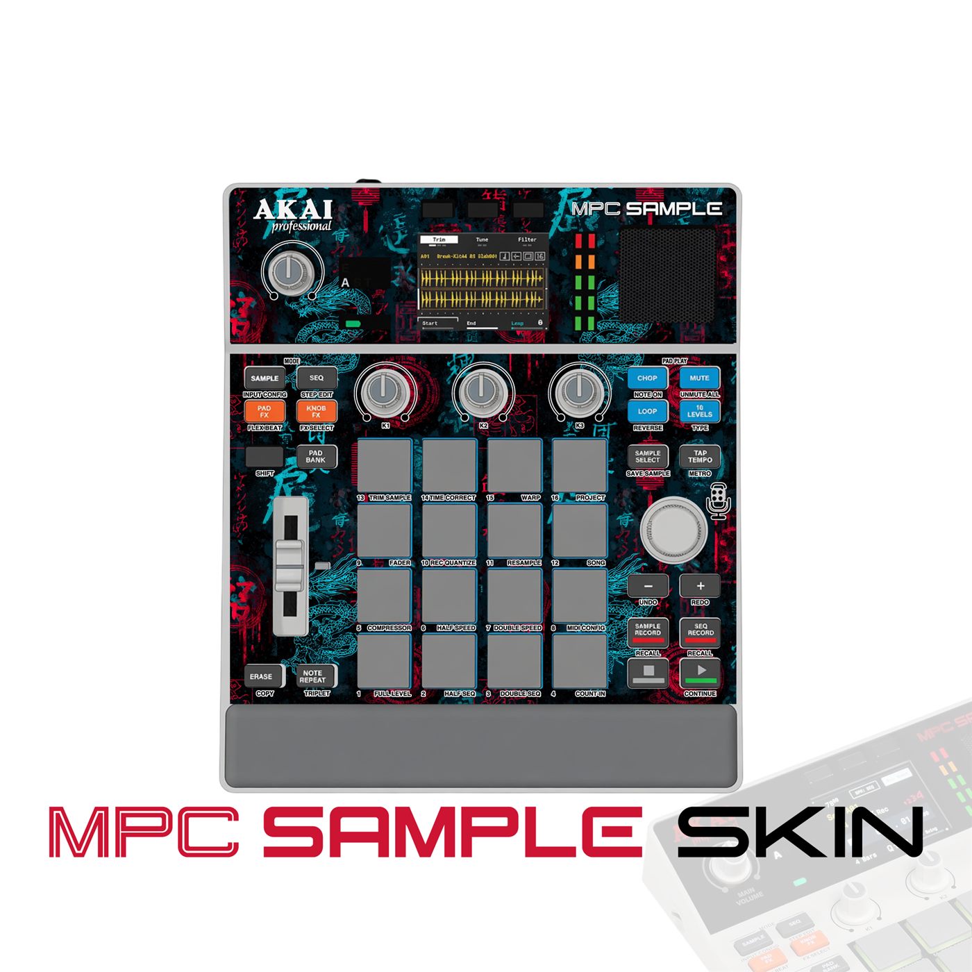 Cyber Dragon Shadow vinyl skin for Akai MPC Sample