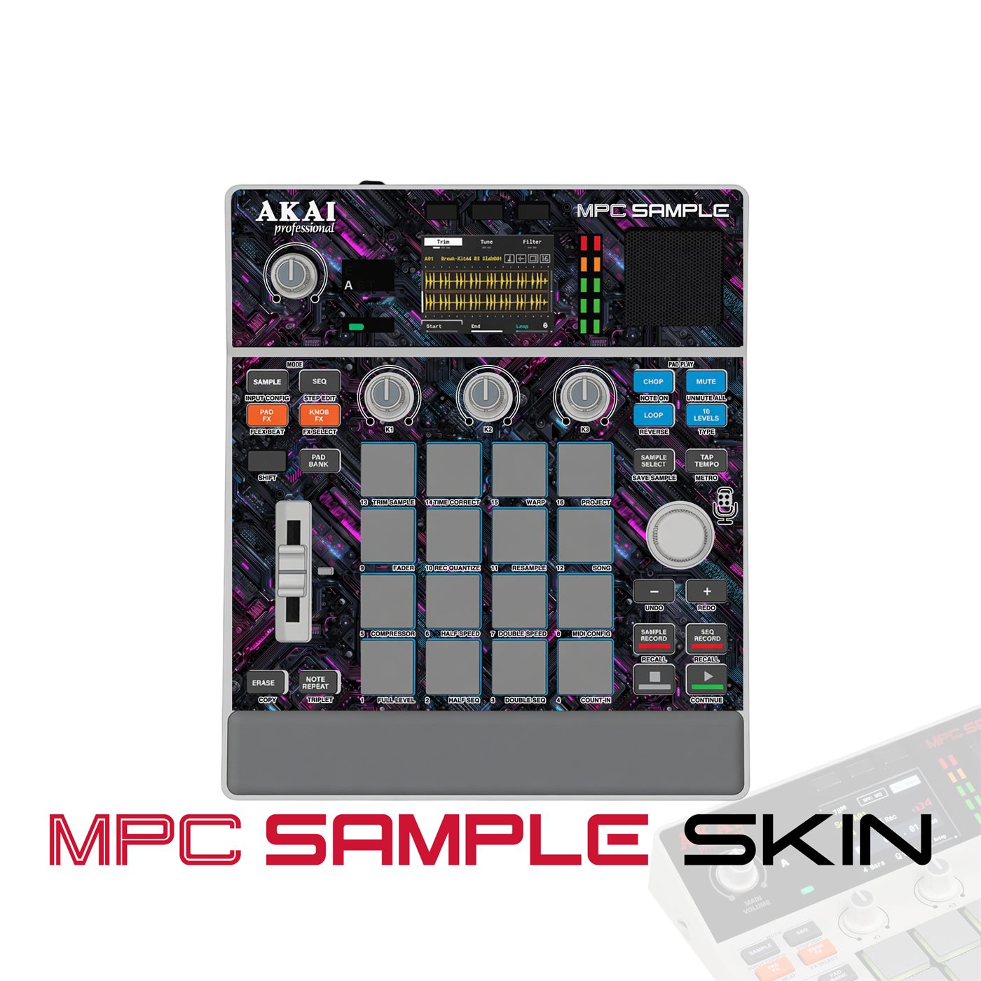 Cyber Fracture vinyl skin for Akai MPC Sample