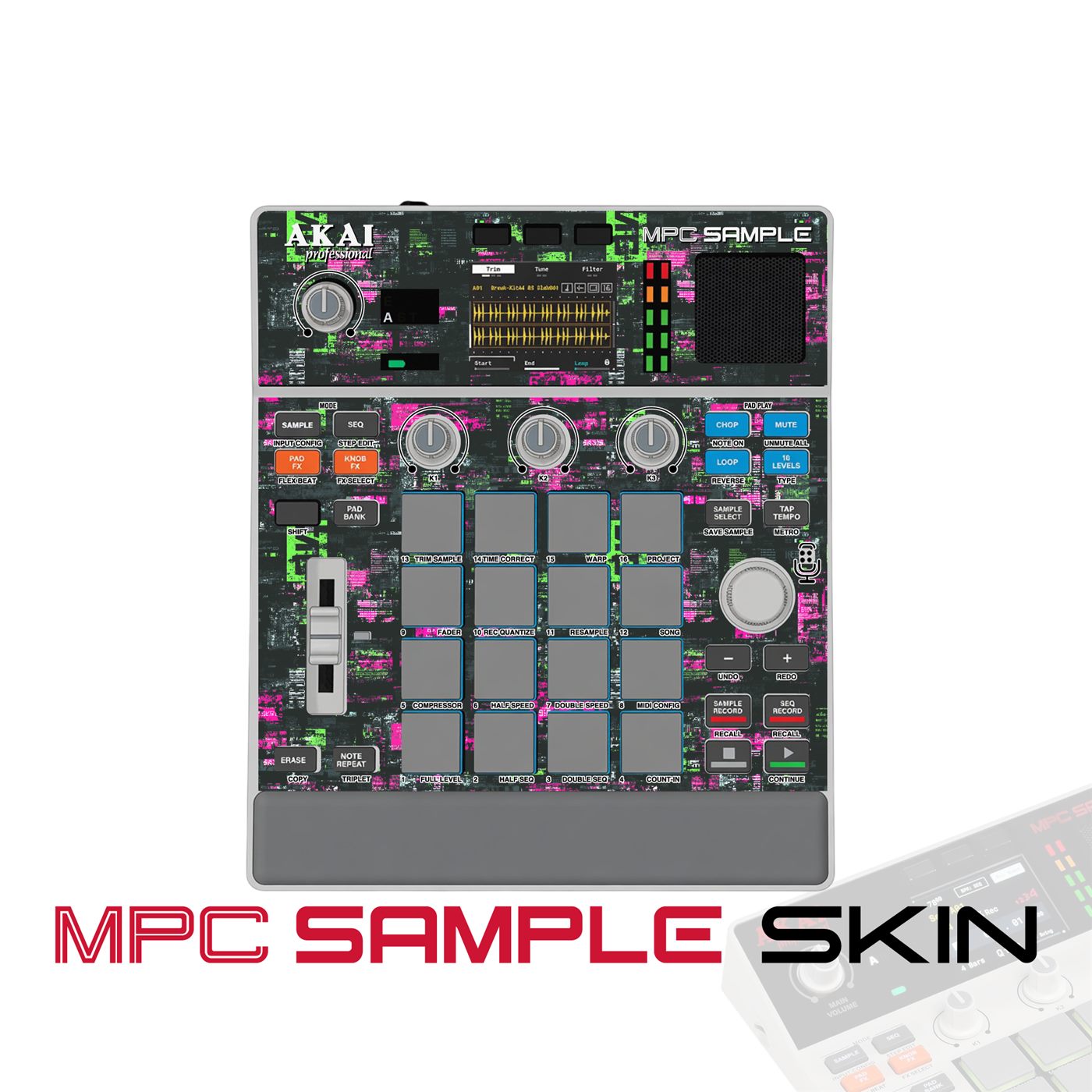 Cyber Static Burst vinyl skin for Akai MPC Sample