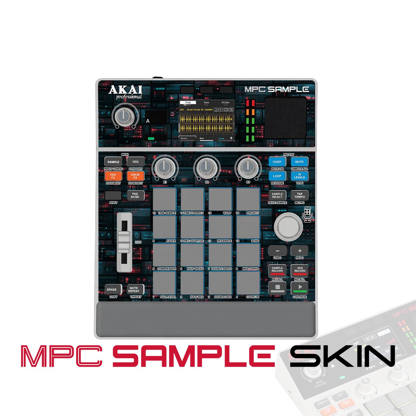 Dark Studio Matrix vinyl skin for Akai MPC Sample