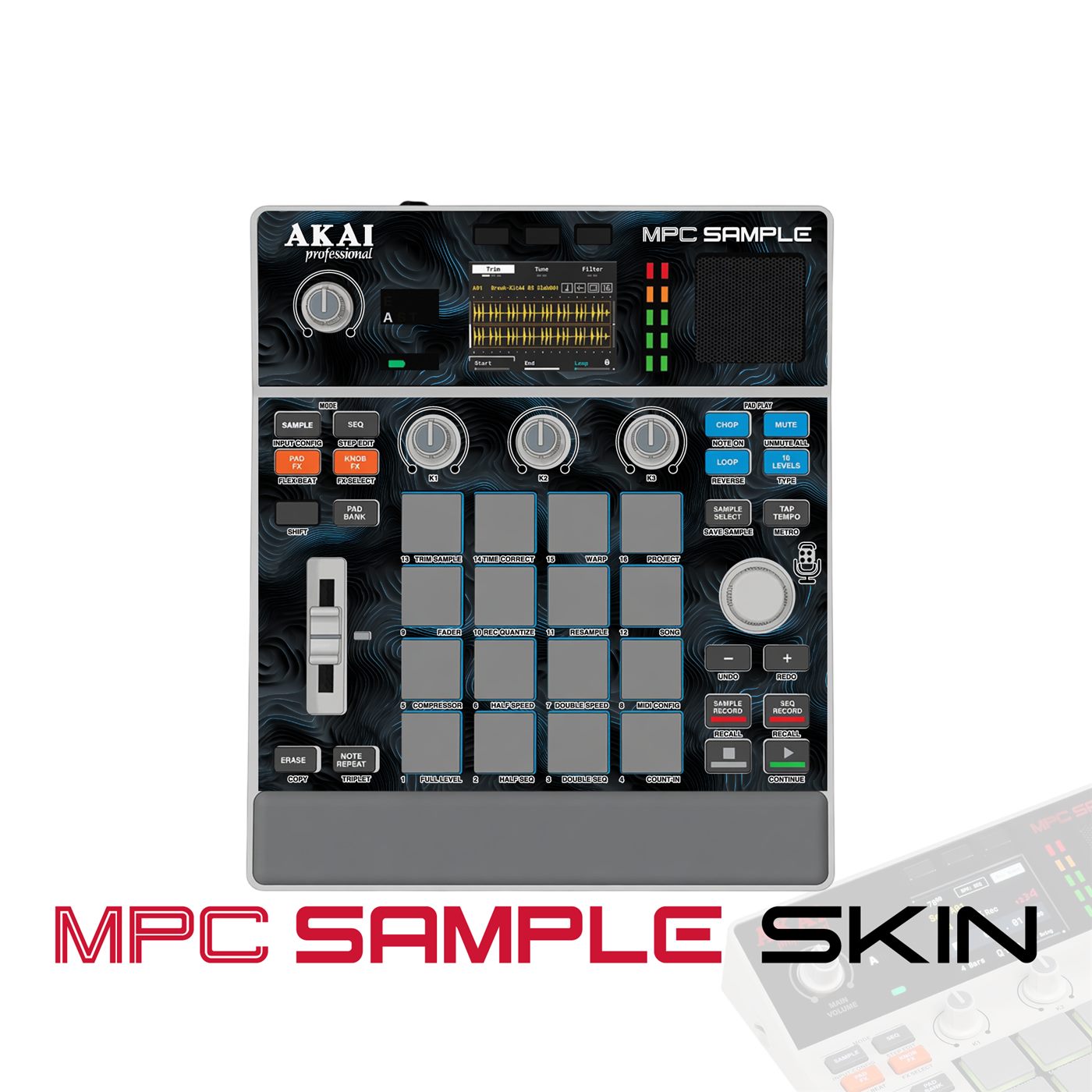 Dark Teal vinyl skin for Akai MPC Sample