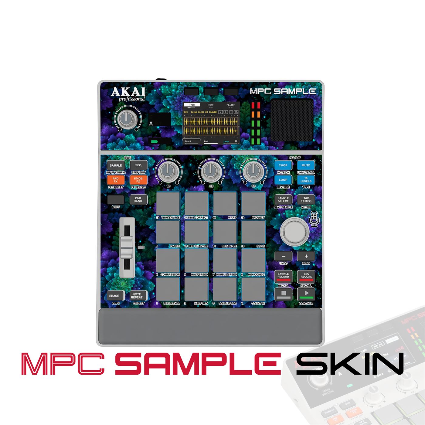 Deep Garden Bloom vinyl skin for Akai MPC Sample