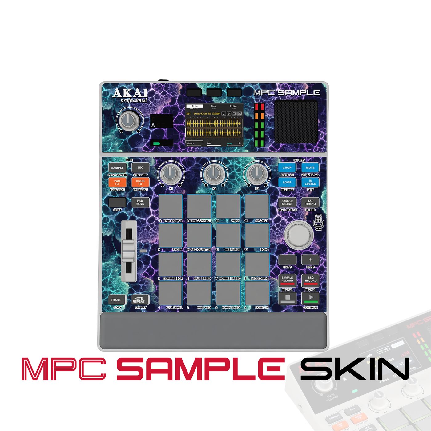 Electric Honeycomb Cells vinyl skin for Akai MPC Sample