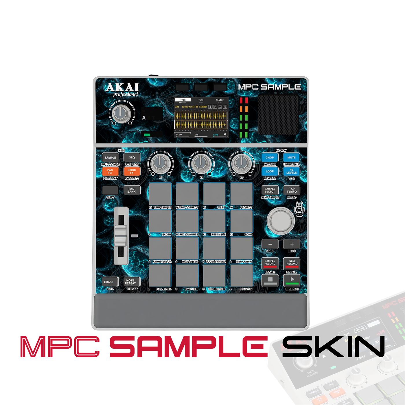 Electric Marble vinyl skin for Akai MPC Sample