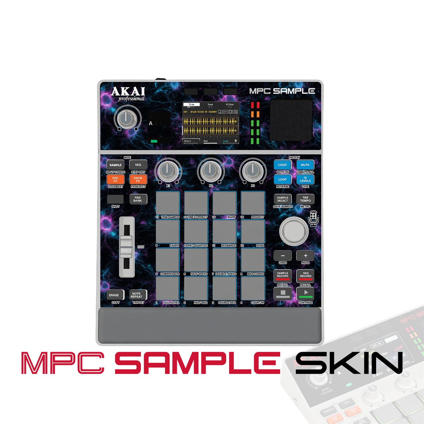 Electric Plasma Storm vinyl skin for Akai MPC Sample