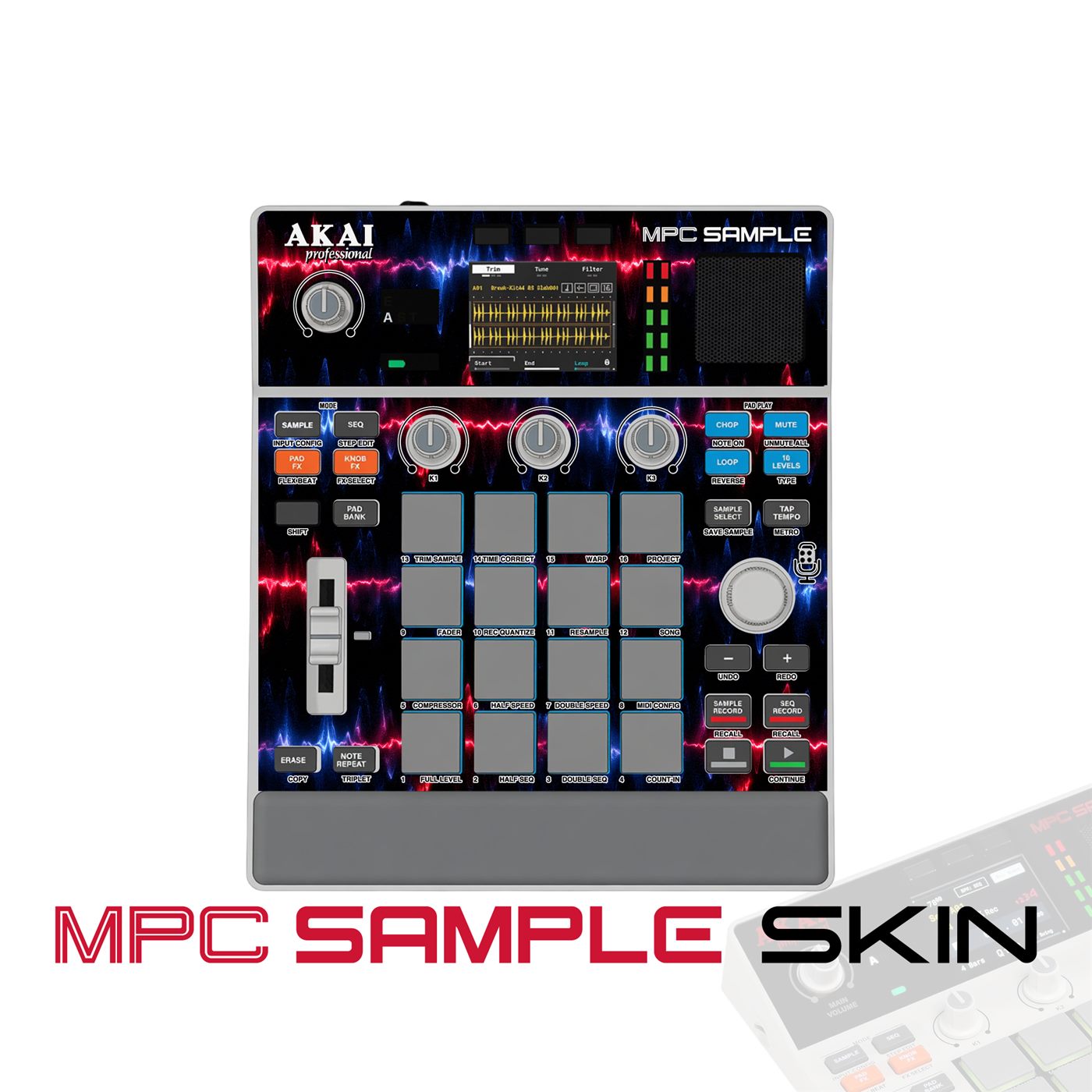 Electric Pulse Line vinyl skin for Akai MPC Sample