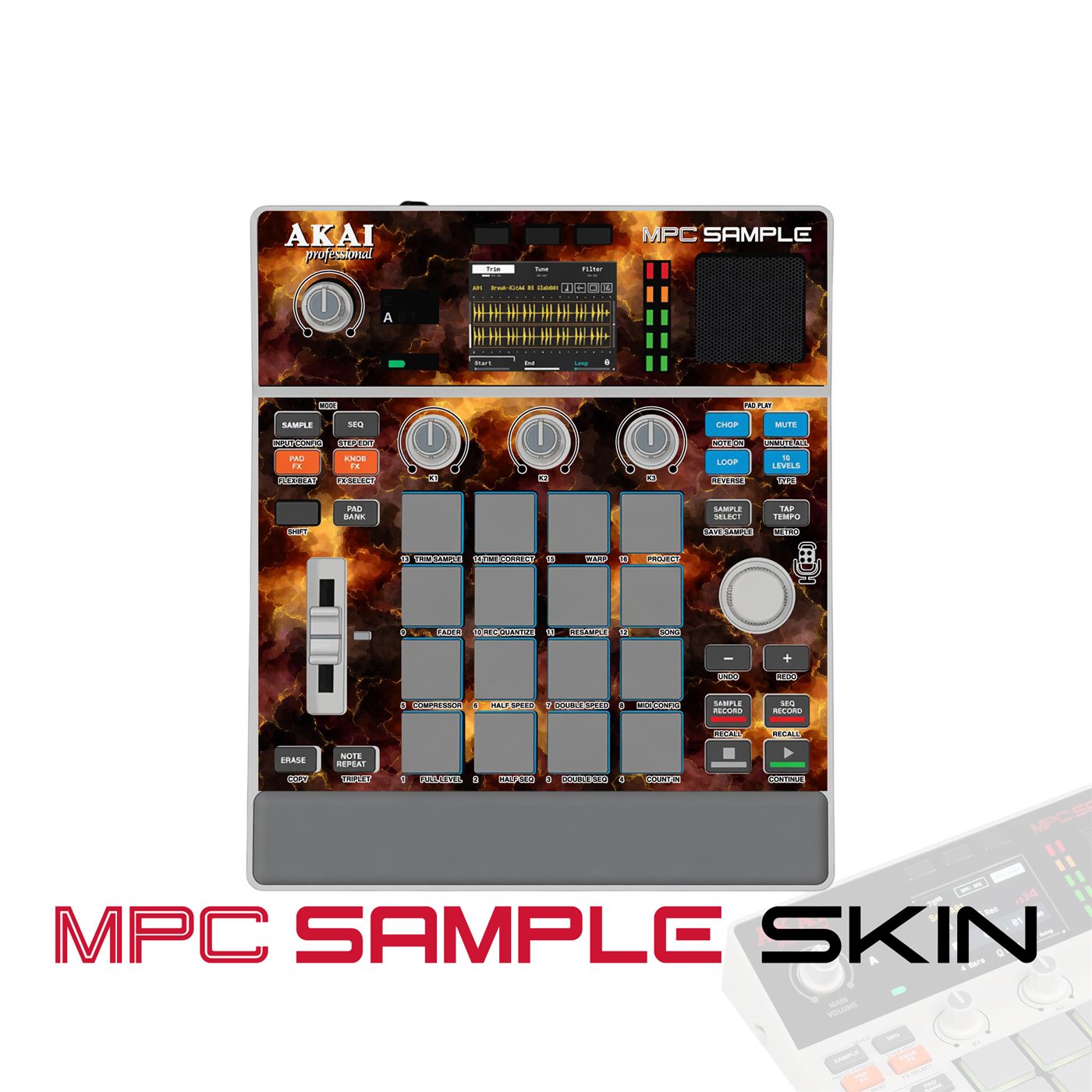 Firestorm Clouds vinyl skin for Akai MPC Sample