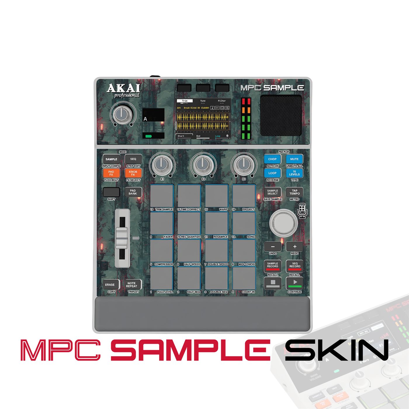 Foggy Industrial Grid vinyl skin for Akai MPC Sample