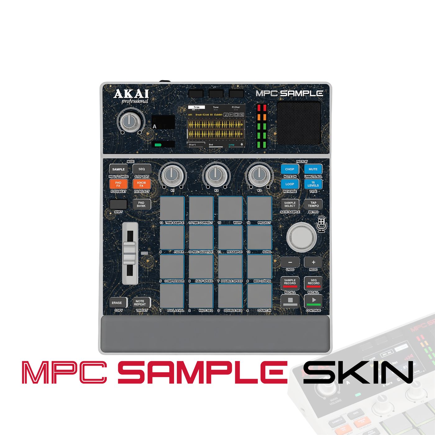 Galaxy Core vinyl skin for Akai MPC Sample