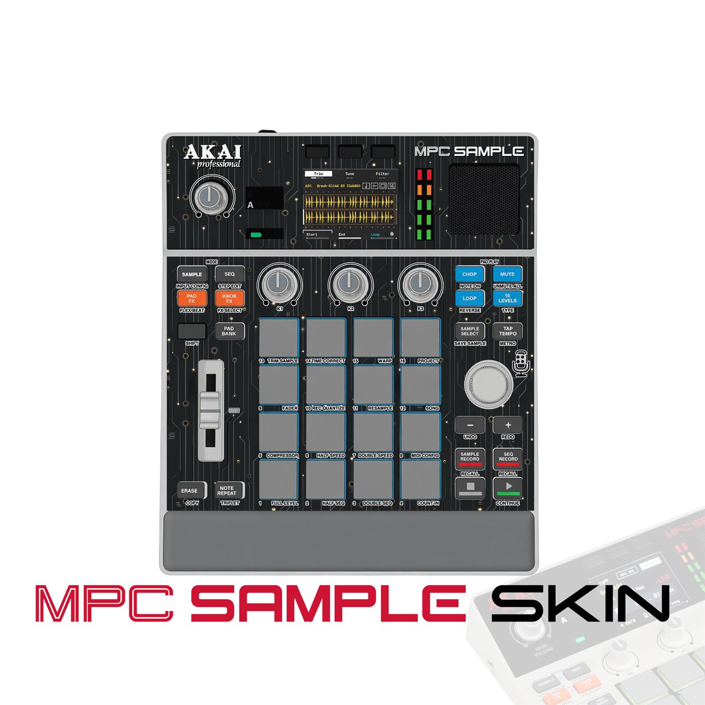 Gold Dust vinyl skin for Akai MPC Sample