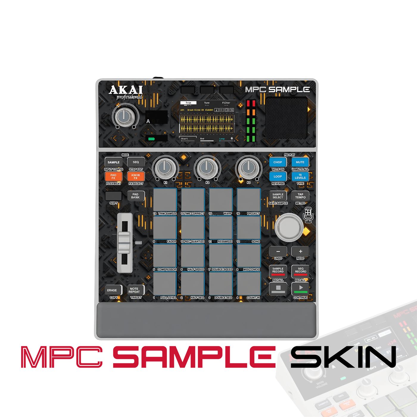 Gold Spark vinyl skin for Akai MPC Sample