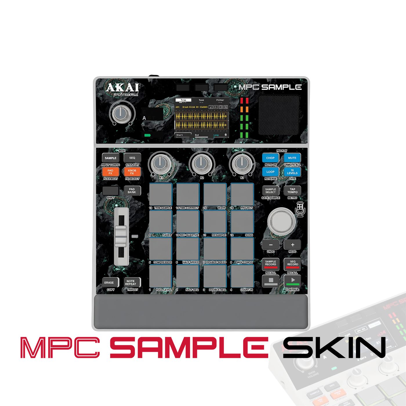Green Lightning vinyl skin for Akai MPC Sample