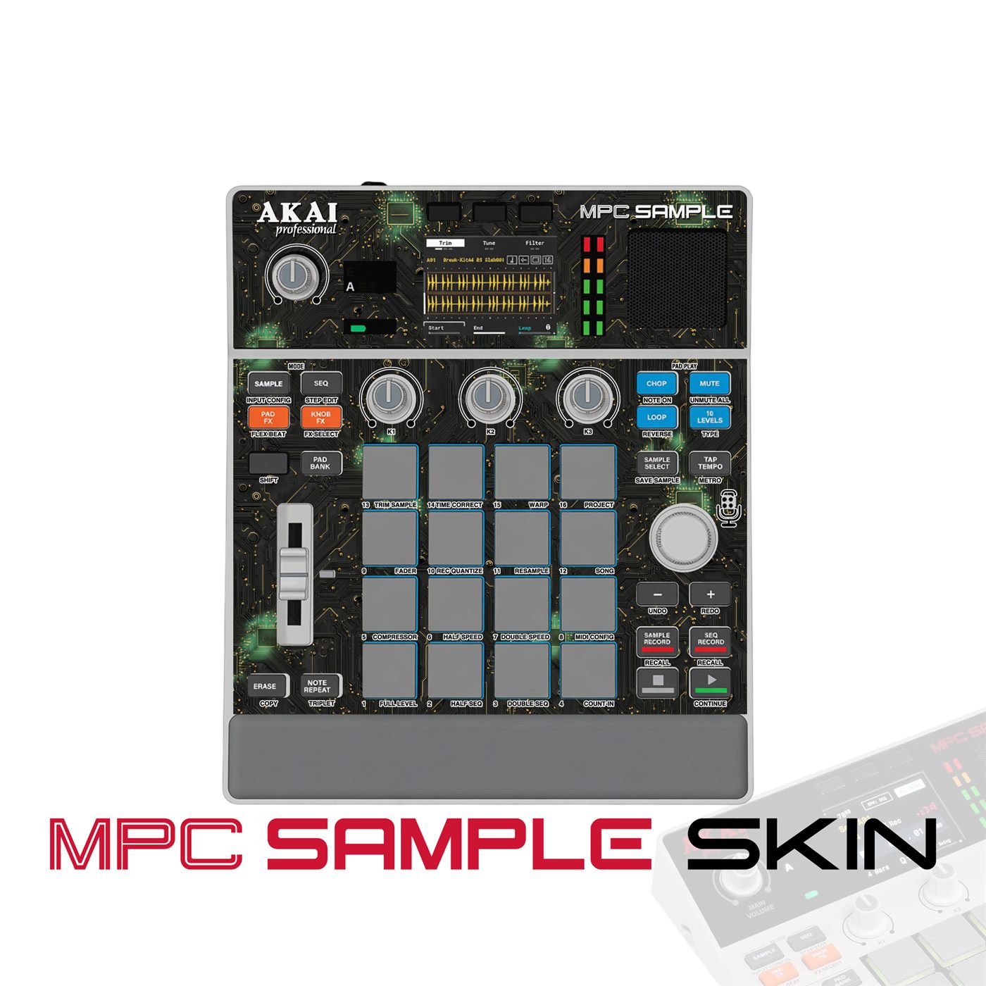 Green Voltage vinyl skin for Akai MPC Sample