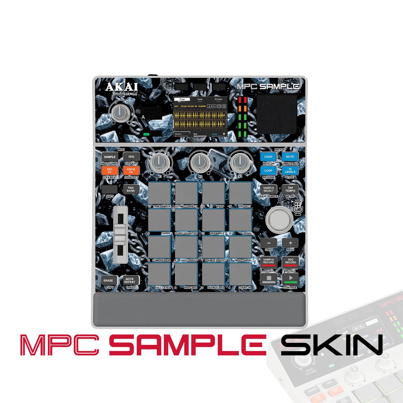 Ice Diamond Chain vinyl skin for Akai MPC Sample