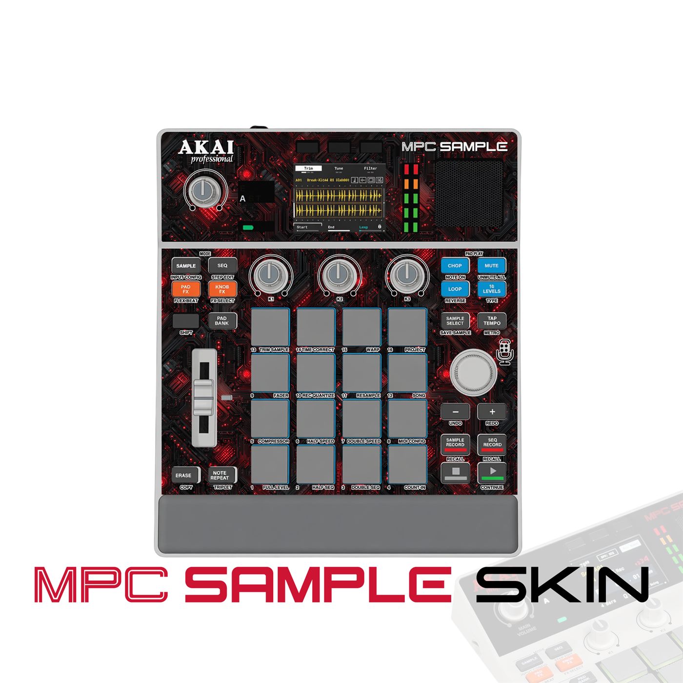 Inferno Grid vinyl skin for Akai MPC Sample