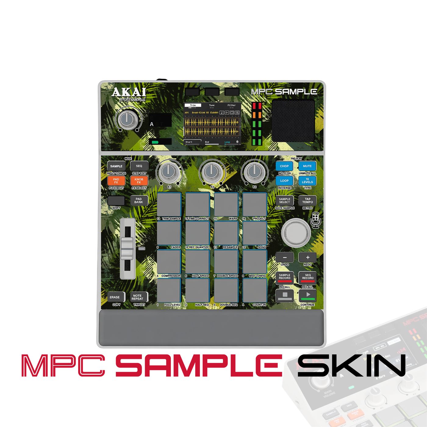 Jungle Camo Beats vinyl skin for Akai MPC Sample