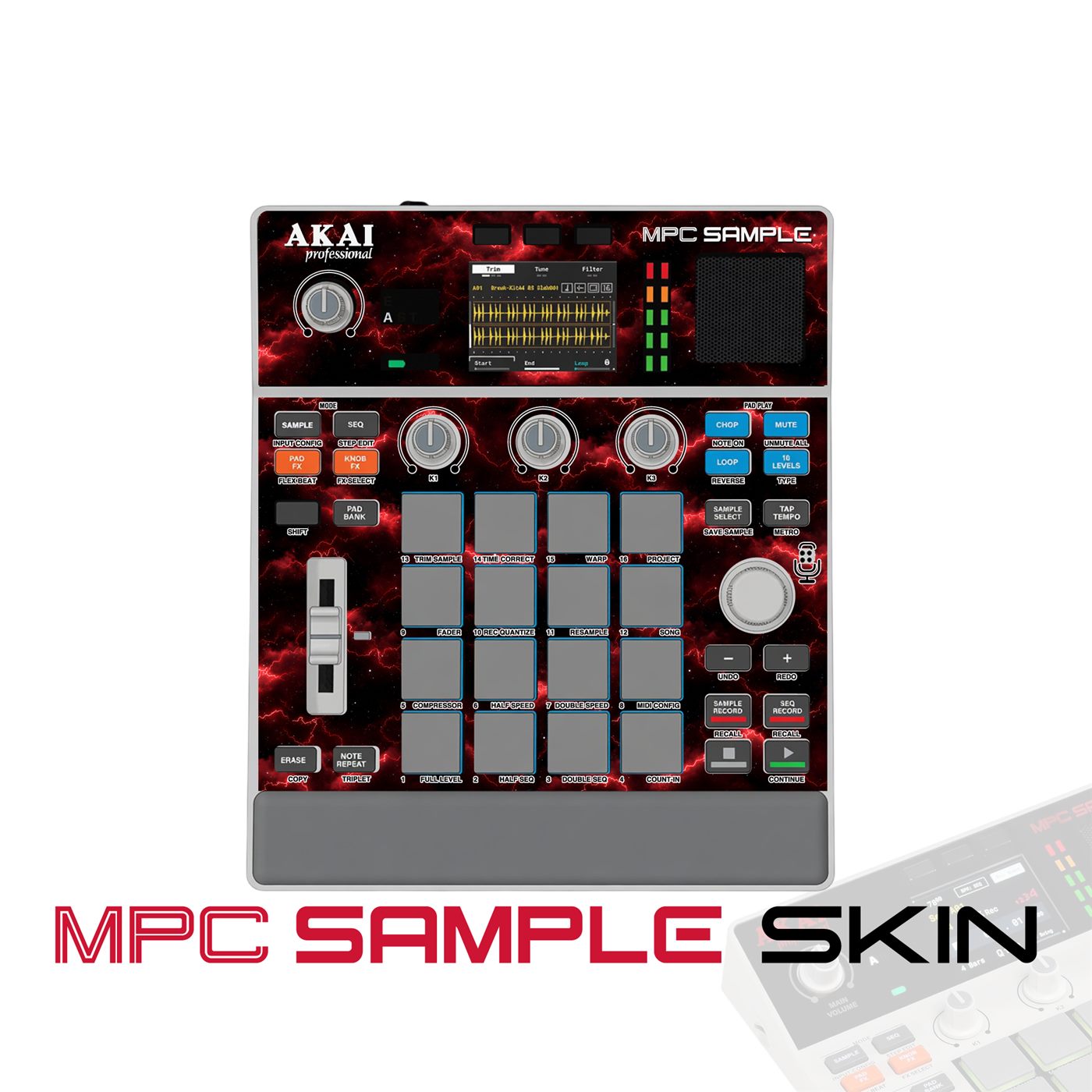 Lightning Strike vinyl skin for Akai MPC Sample