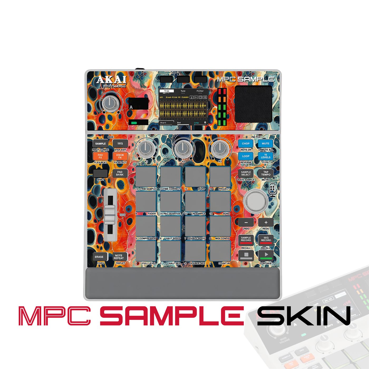 Liquid Color Flow vinyl skin for Akai MPC Sample