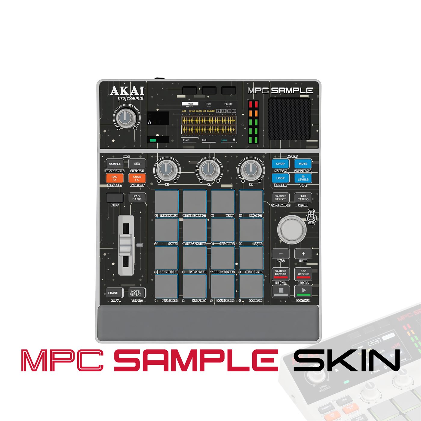 Minimal Circuit Stars vinyl skin for Akai MPC Sample