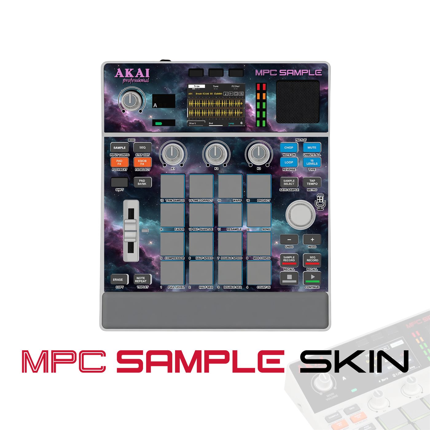 Nebula Beat vinyl skin for Akai MPC Sample