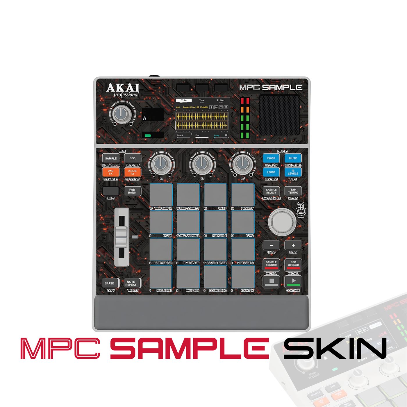 Neon Core vinyl skin for Akai MPC Sample