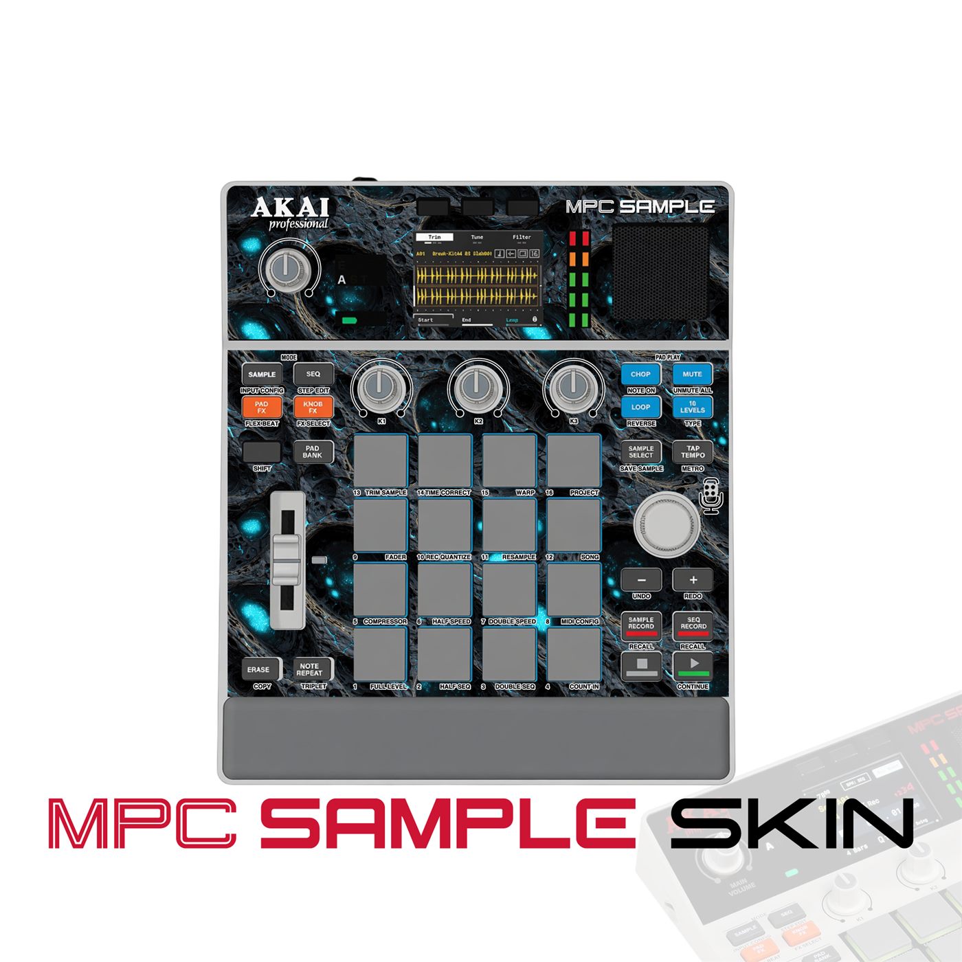 Neon Fracture vinyl skin for Akai MPC Sample