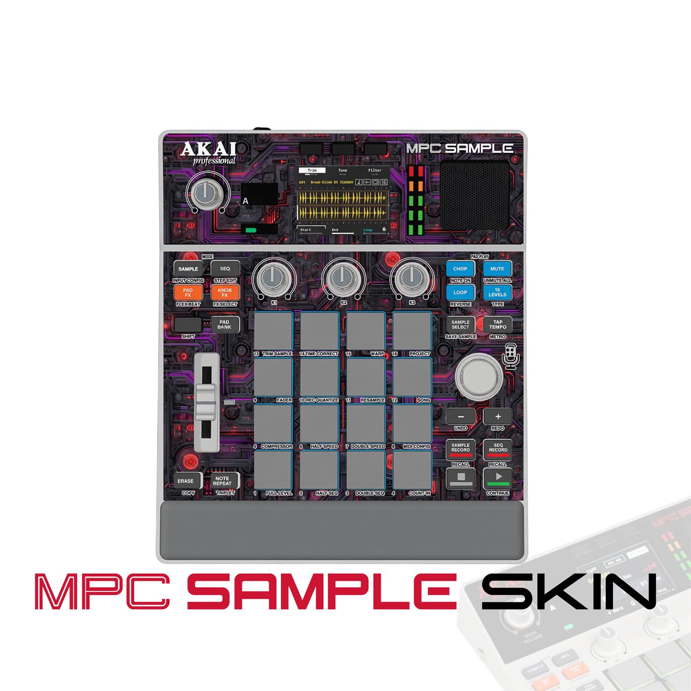 Neon Purple vinyl skin for Akai MPC Sample
