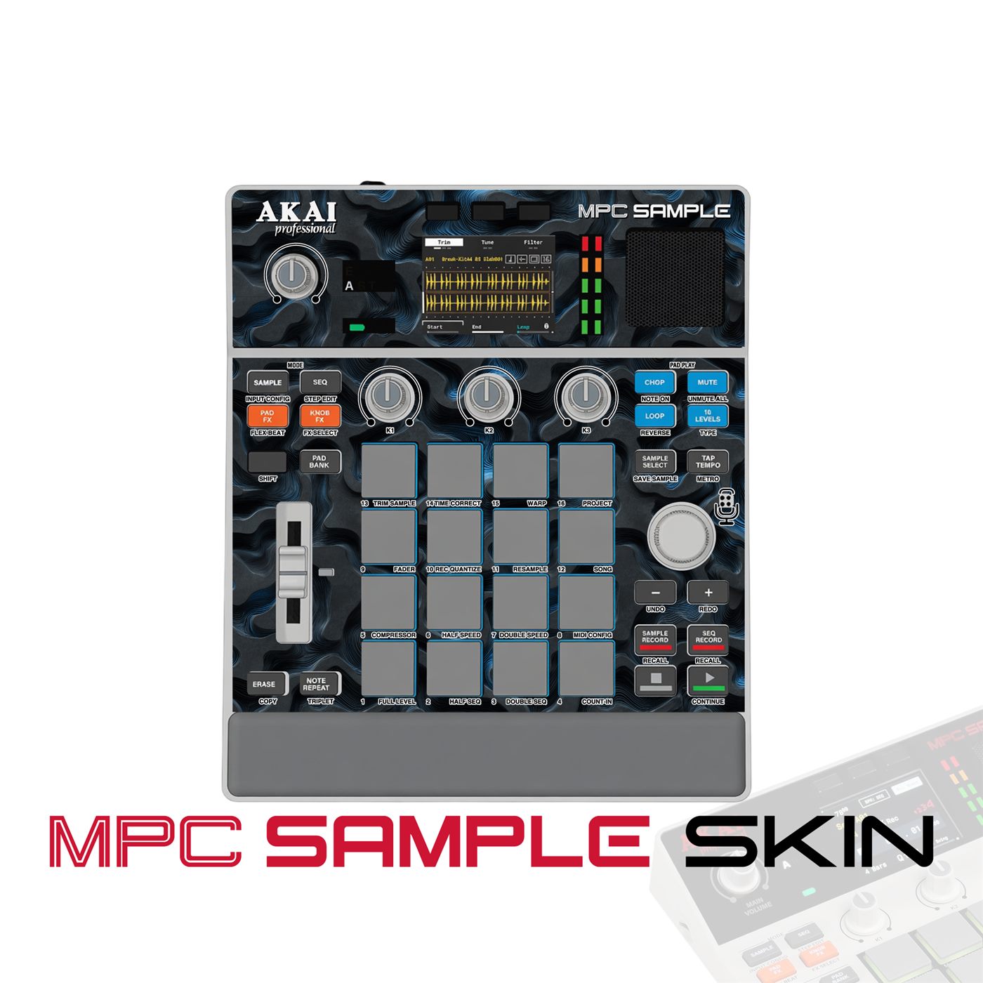 Neon Teal vinyl skin for Akai MPC Sample