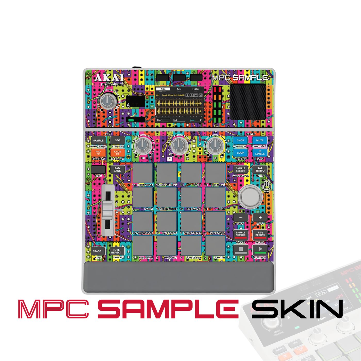prism riot vinyl skin for Akai MPC Sample