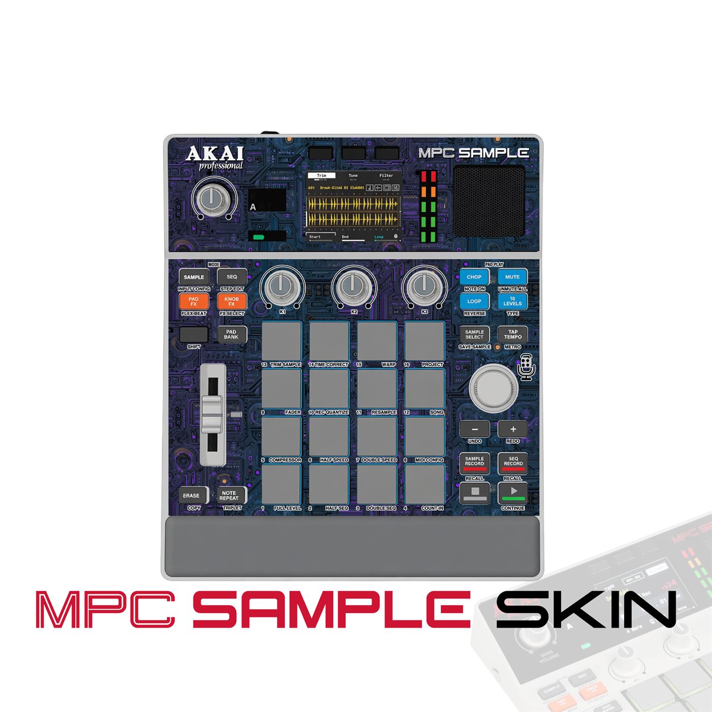 Purple Circuit vinyl skin for Akai MPC Sample
