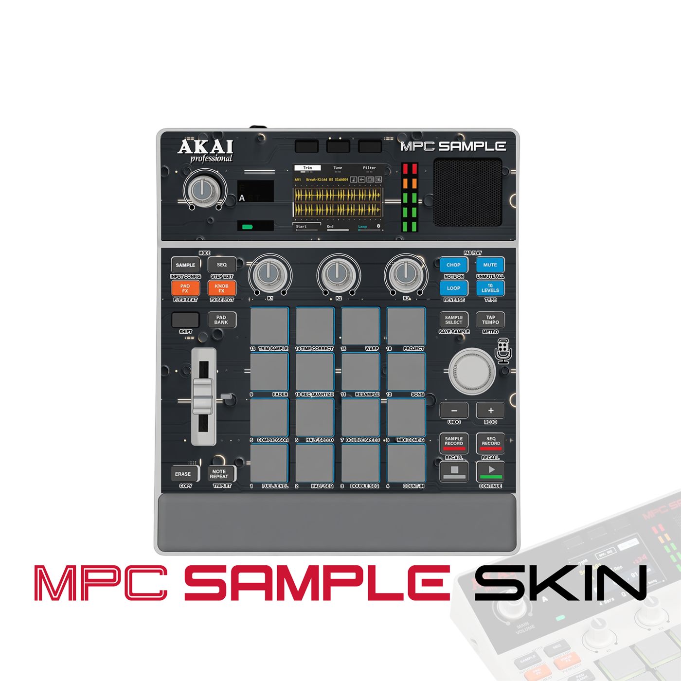 Purple Void vinyl skin for Akai MPC Sample