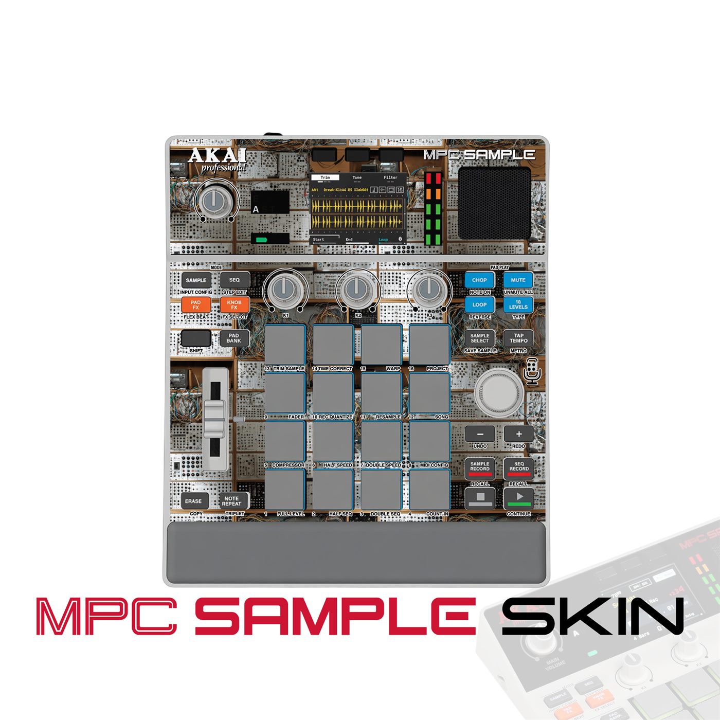 retro modular haze vinyl skin for Akai MPC Sample