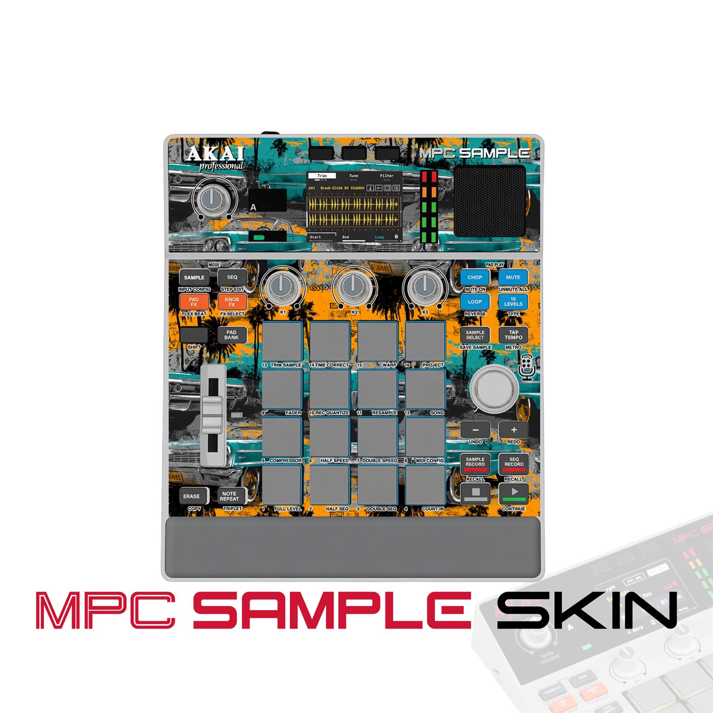 Retro Tape Cruise vinyl skin for Akai MPC Sample