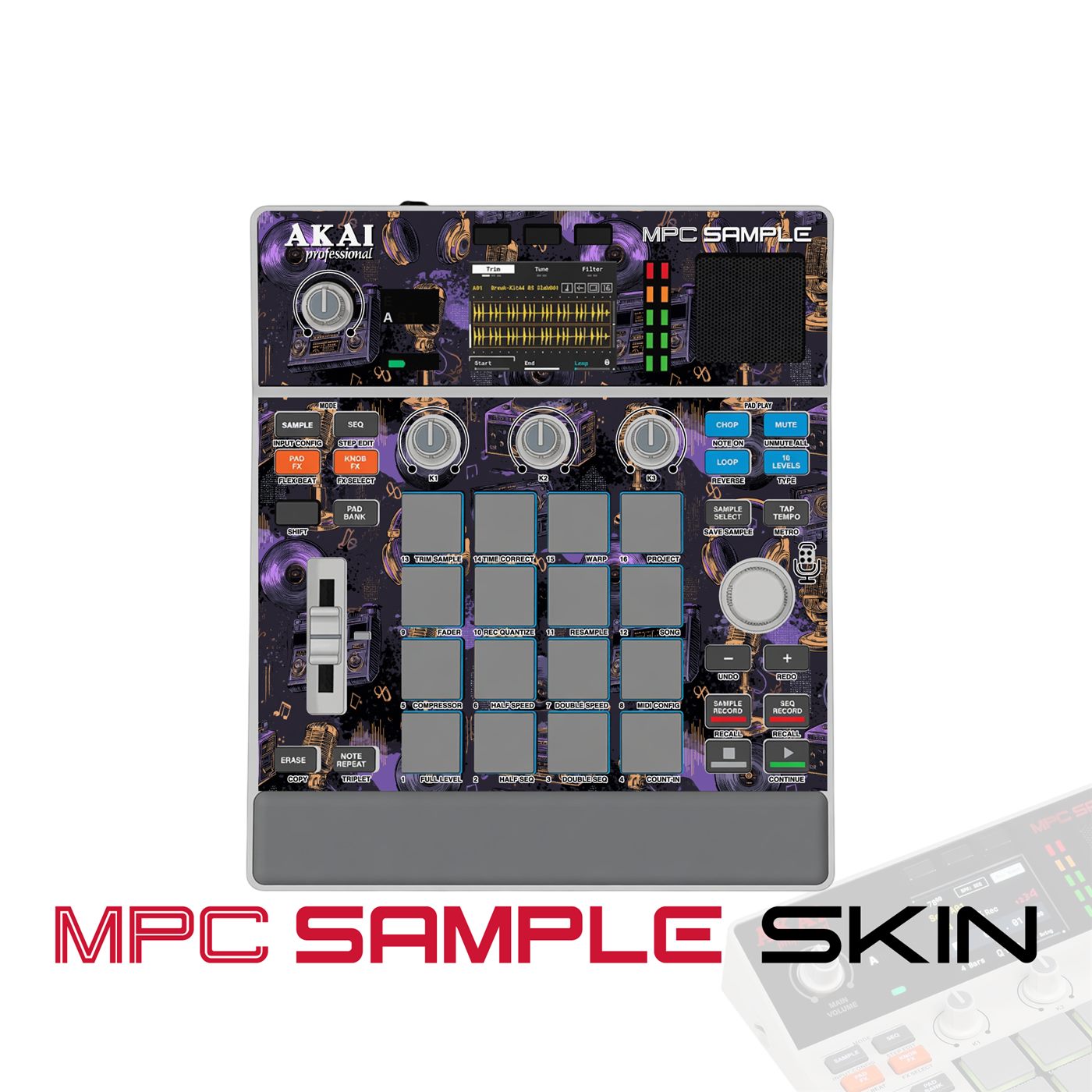 Royal Studio Groove vinyl skin for Akai MPC Sample