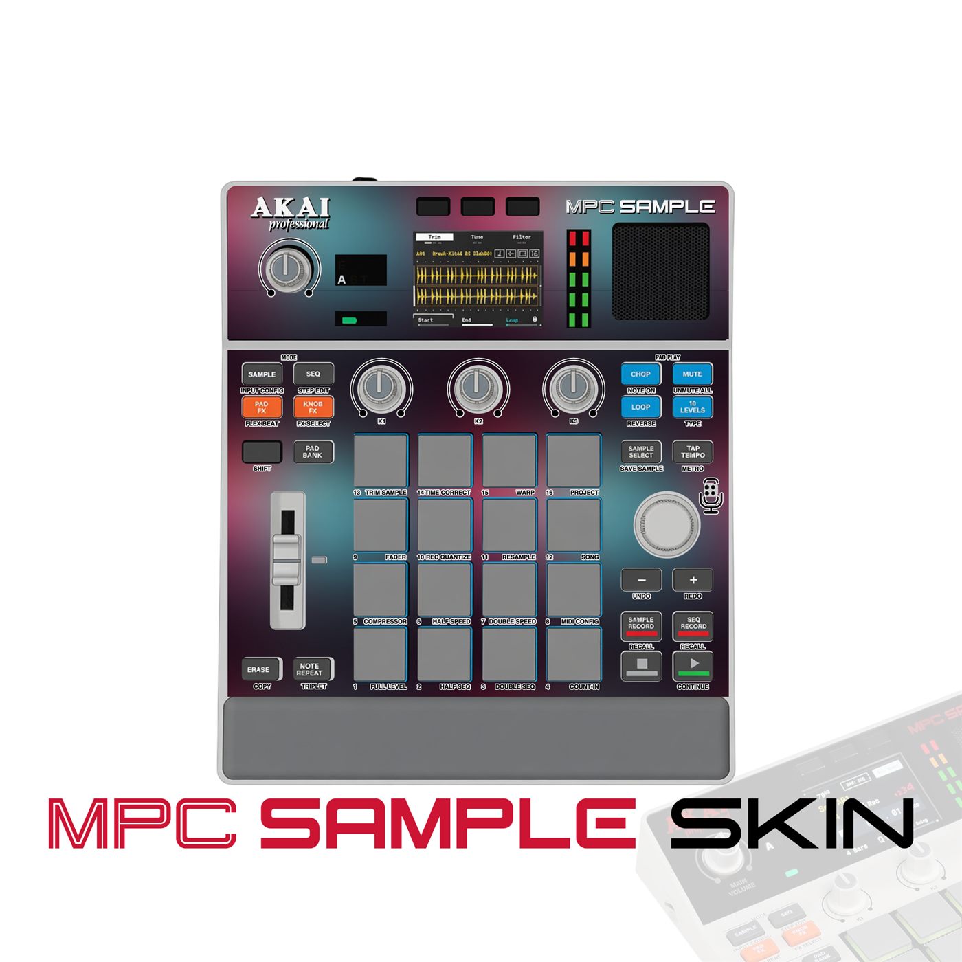 Soft Gradient Flow vinyl skin for Akai MPC Sample