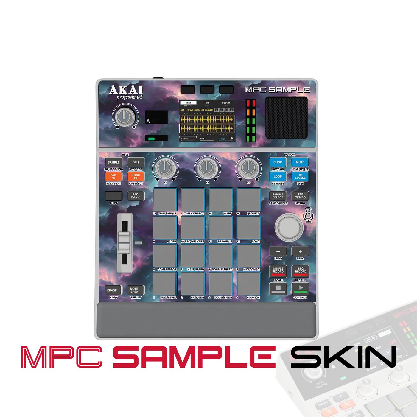 Storm Cloud Pulse vinyl skin for Akai MPC Sample
