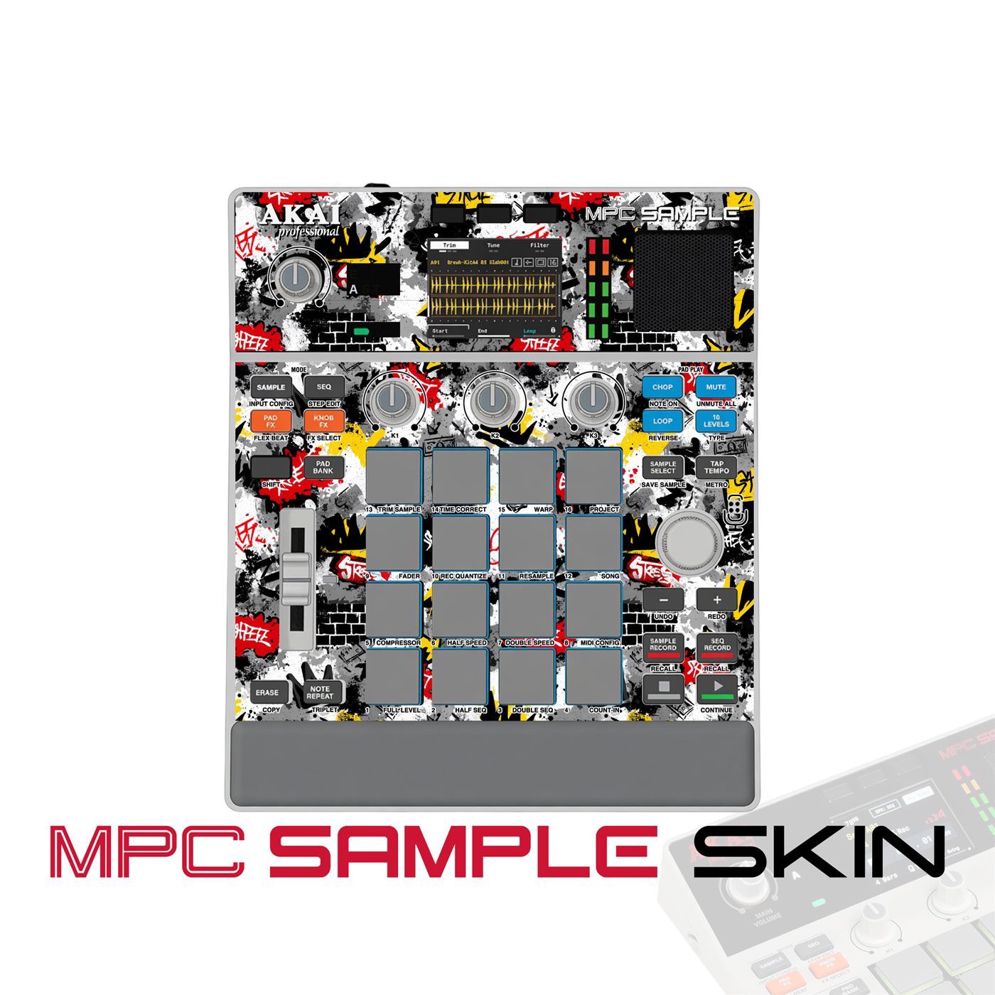 Street Wall Clash vinyl skin for Akai MPC Sample