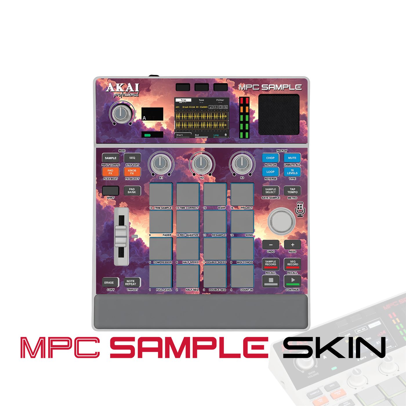 Sunset Cloud Drift vinyl skin for Akai MPC Sample
