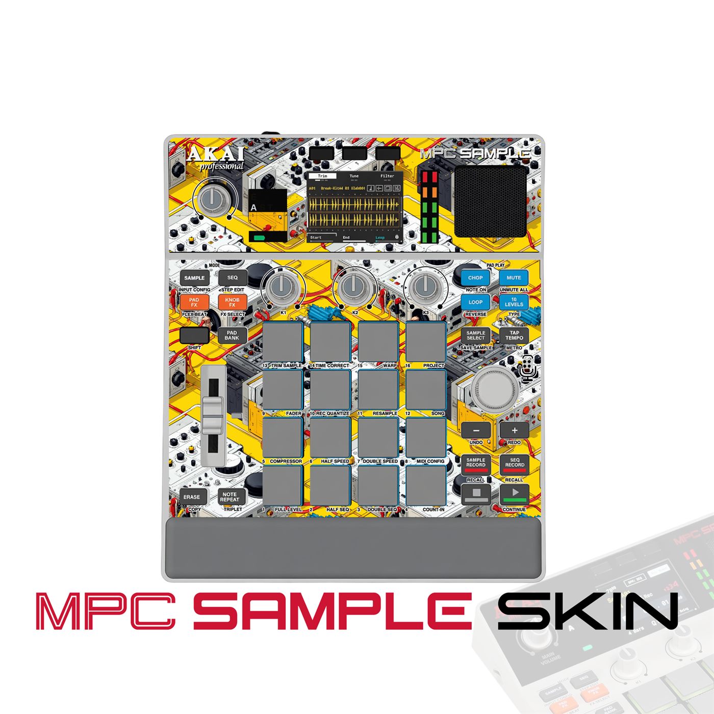 sunshine circuitry vinyl skin for Akai MPC Sample