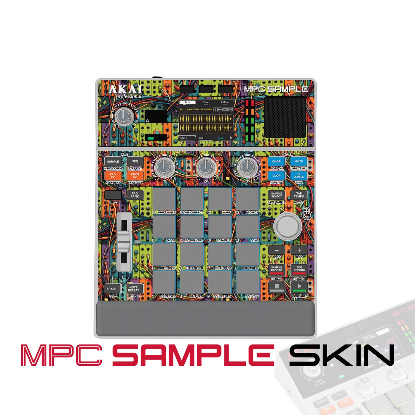 tangle riot vinyl skin for Akai MPC Sample